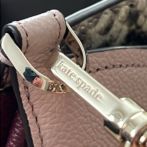 EUC Kate Spade Crossbody Bag Pink & Purple with Snakeskin - Picture 11 of 12